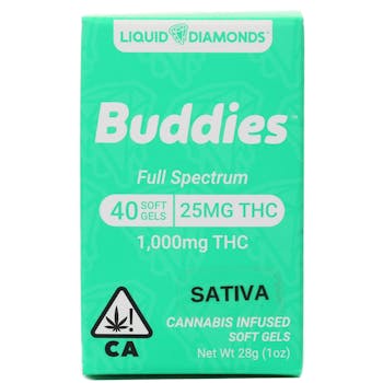 Buddies Live Diamond THC Capsules 25mg 4 Pack - Sativa